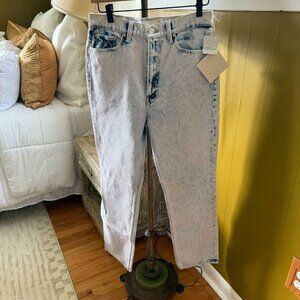 MOTHER Straight Leg Jeans - Faded Blue